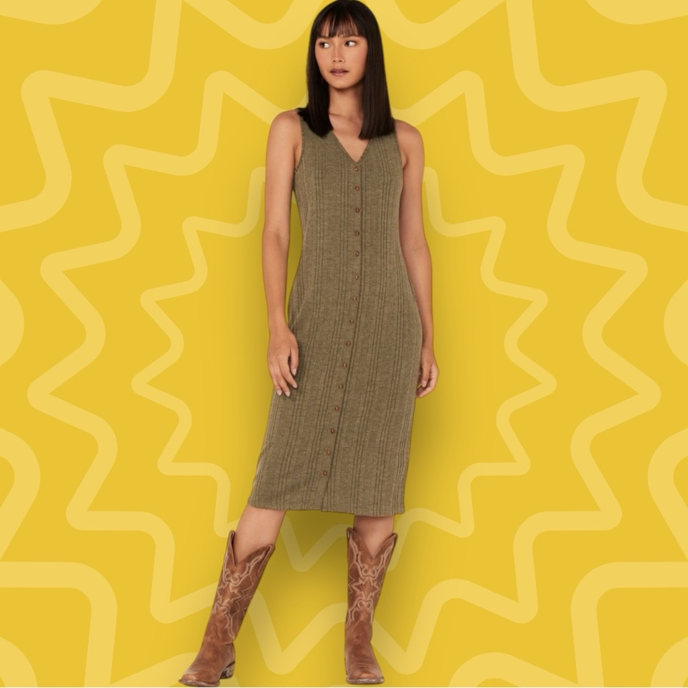 Cleo + Wolf Ribbed Tank Midi Dress- Size Medium